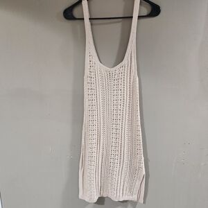 By Anthropologie Crochet Tunic Dress Cream Size L